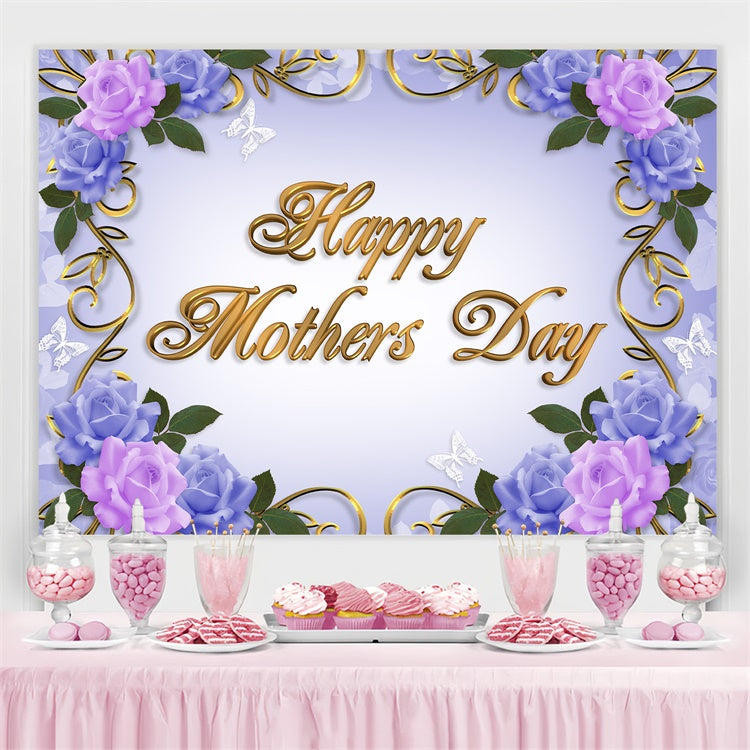 Backdrops For Mothers Day Vintage Violet Rose Frame Backdrop GTY3-138