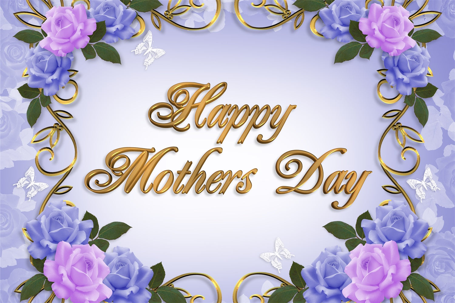 Backdrops For Mothers Day Vintage Violet Rose Frame Backdrop GTY3-138