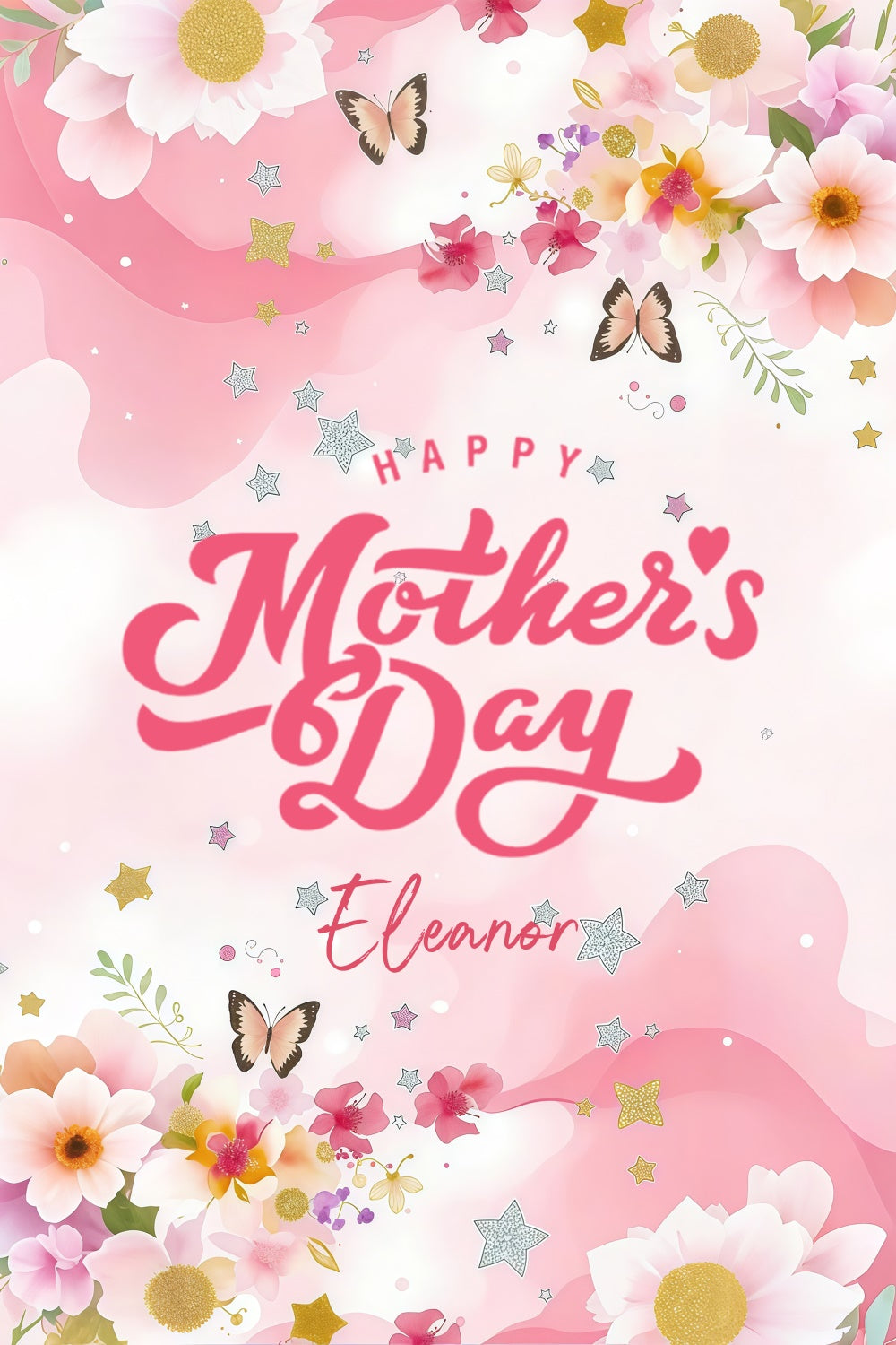 Mothers Day Backdrops Blush Floral Butterfly Elegance Backdrop GTY3-148