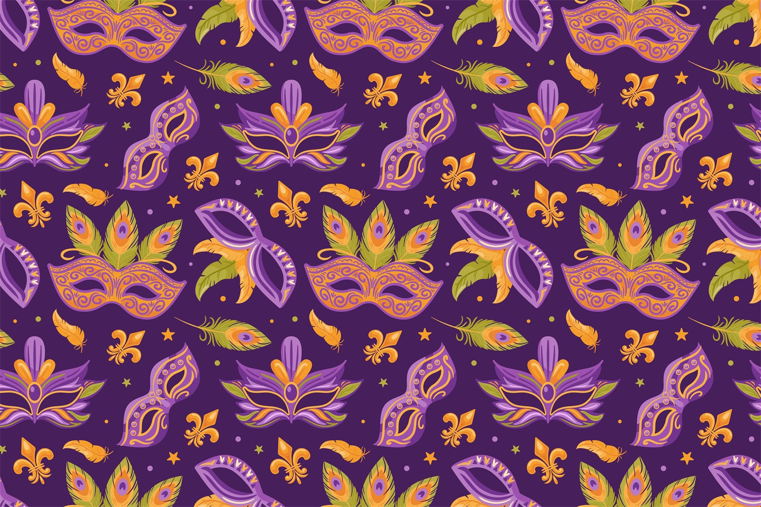 Purim Backdrop Ornate Masquerade Feather Mask Backdrop GTY3-15