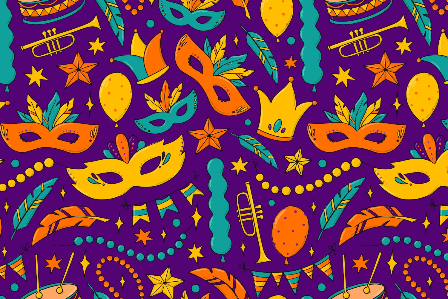 Purim Backdrop Golden Crown Mask Festive Backdrop GTY3-16