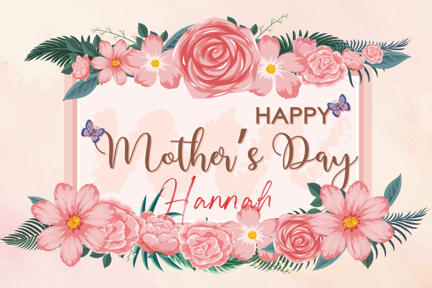 Mothers Day Photo Backdrop Blush Pink Rose Frame Backdrop GTY3-162