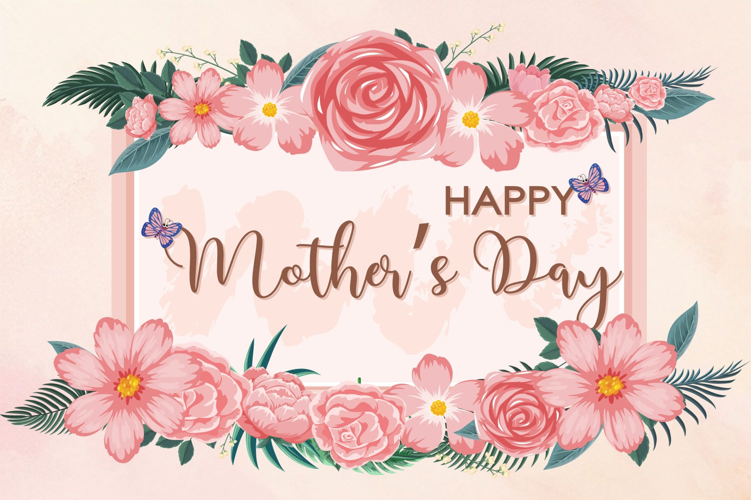 Mothers Day Photo Backdrop Blush Pink Rose Frame Backdrop GTY3-162
