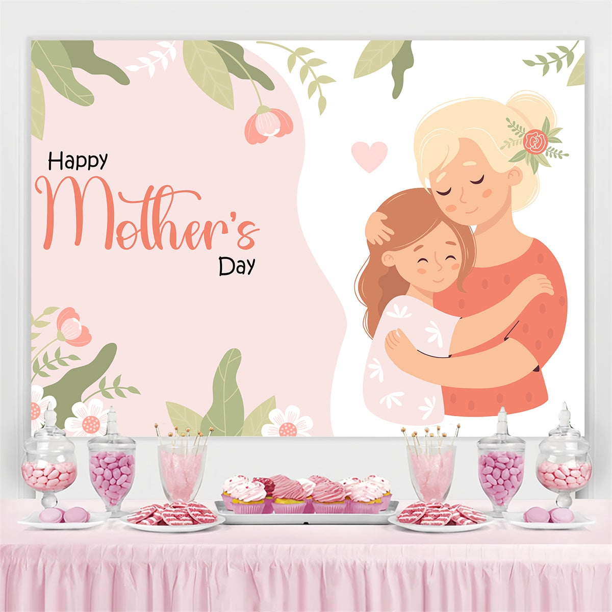 Mother's Day Backdrop Ideas Sweet Warm Embrace Backdrop GTY3-169