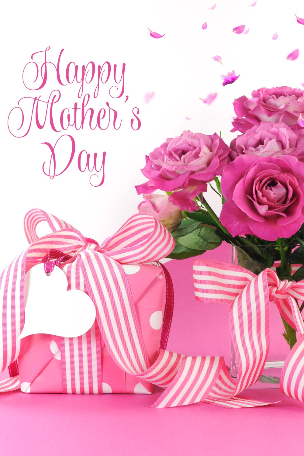 Mothers Day Photo Backdrop Pink Roses Gift Custom Backdrop GTY3-172