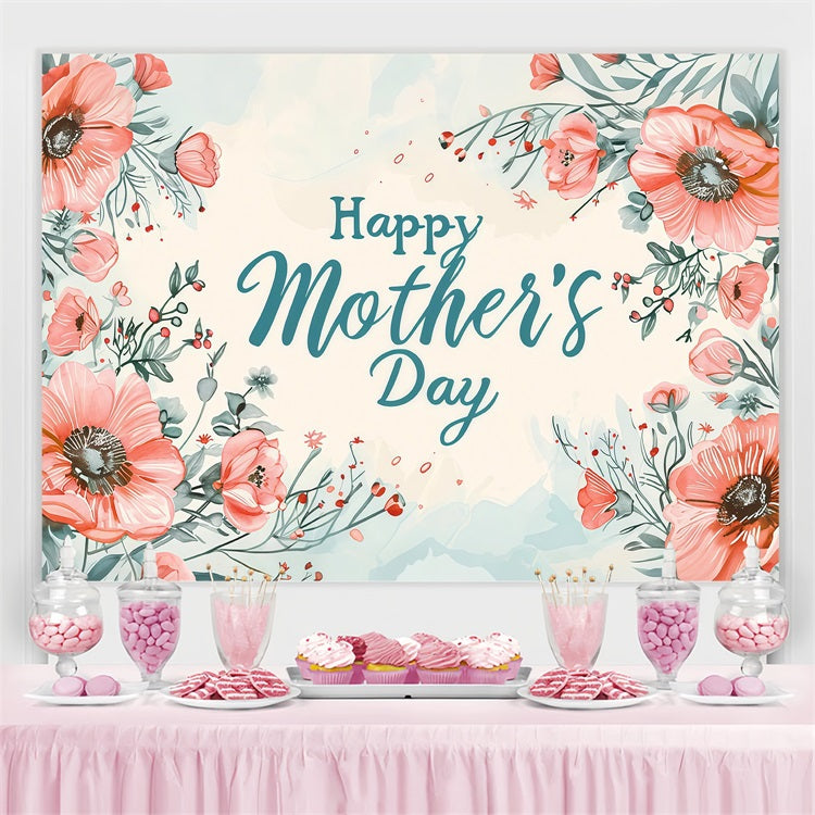 Mothers Day Backdrops Watercolor Floral Customized Backdrop GTY3-173
