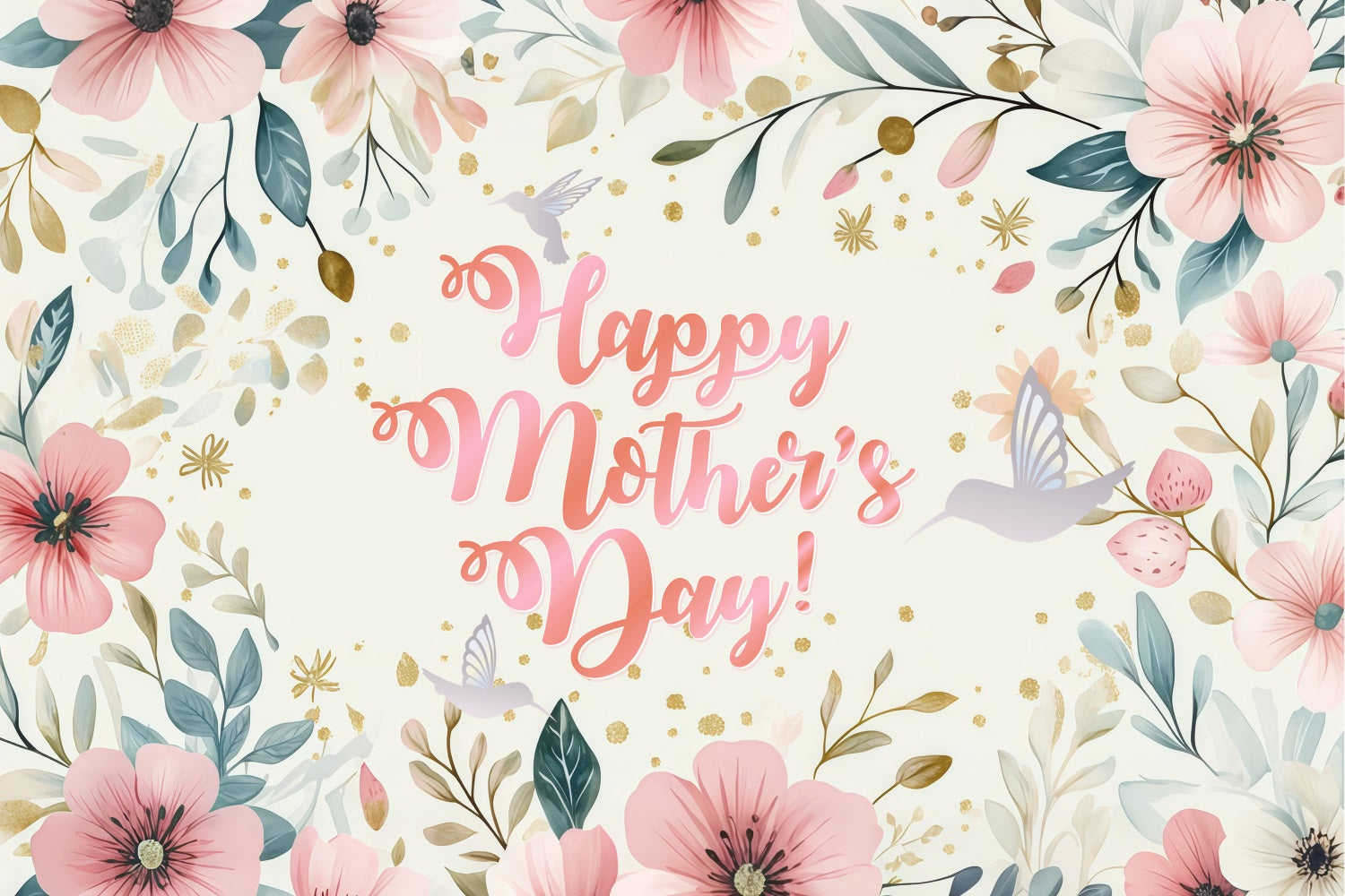 Mothers Day Photo Backdrop Romantic Floral Symphony Custom Backdrop GTY3-180