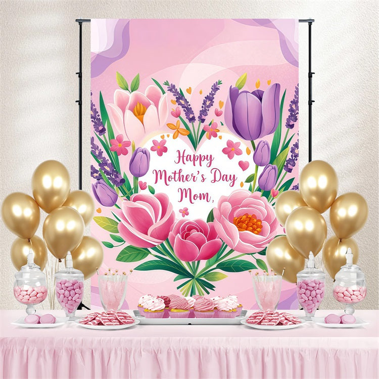 Mothers Day Backdrops Sweet Floral Bouquet Customized Backdrop GTY3-181