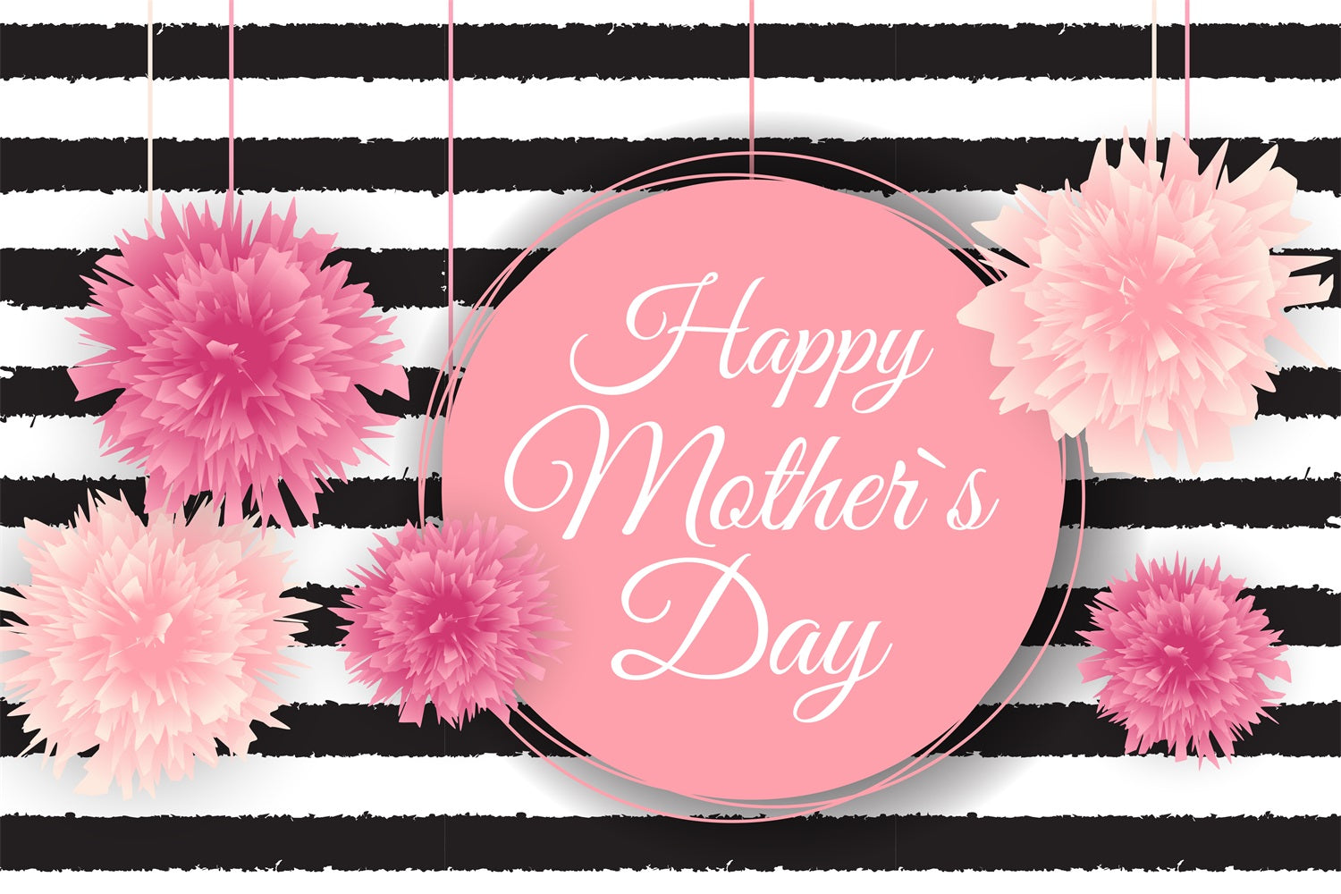Mother's Day Photo Backdrops Stripes Floral Personalised Backdrop GTY3-183