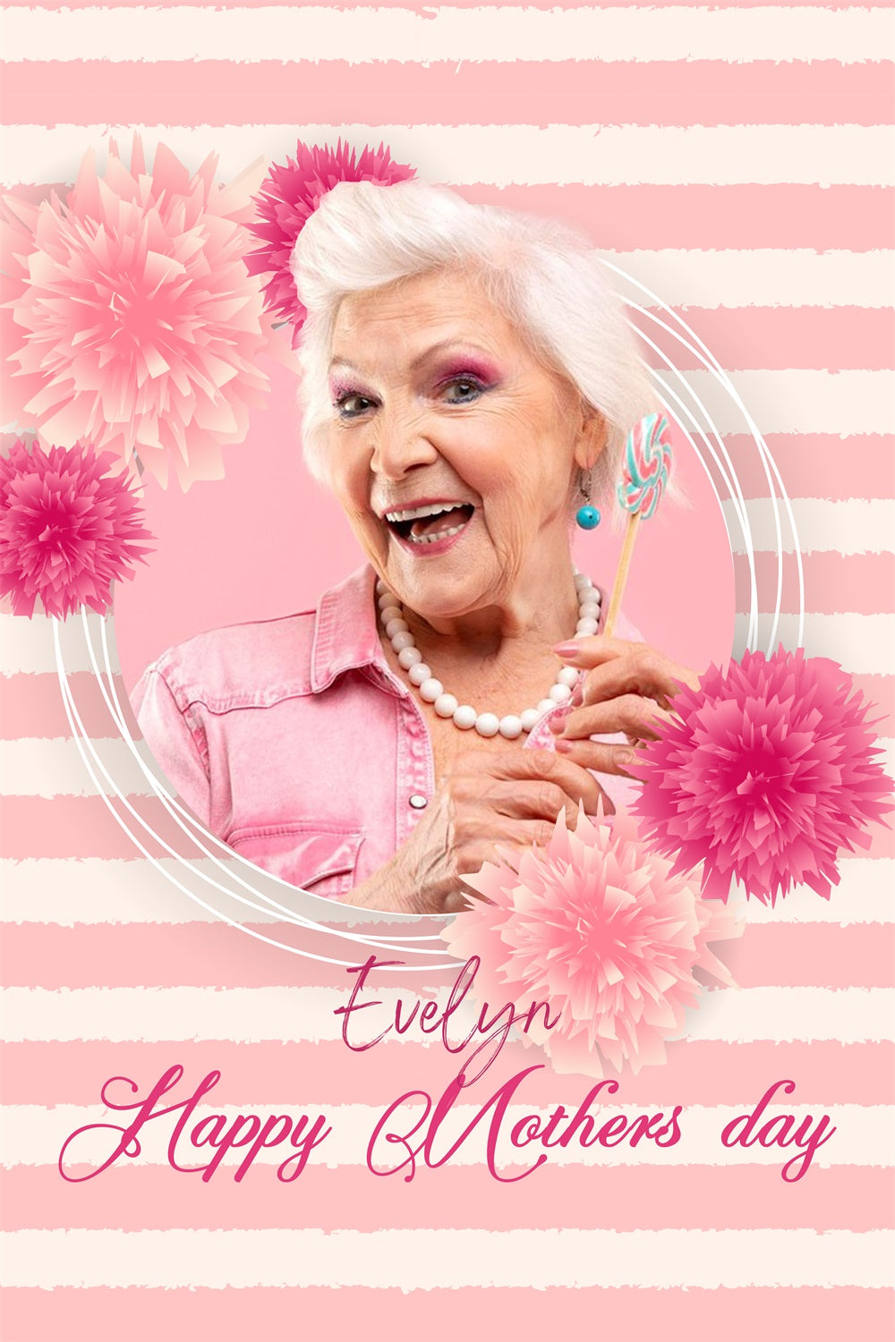 Mother's Day Backdrop Ideas Elegant Striped Floral Custom Backdrop GTY3-184