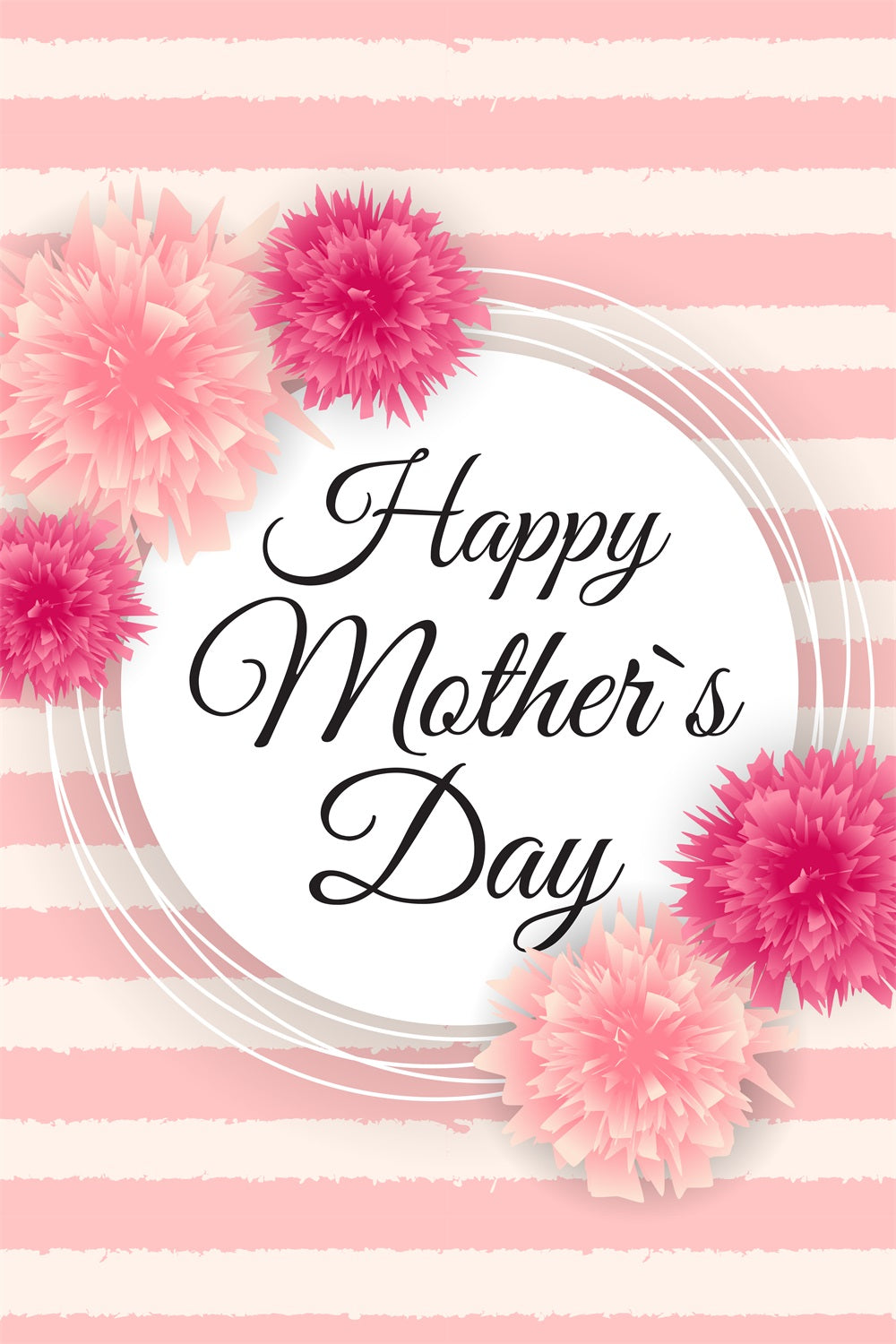 Mother's Day Backdrop Ideas Elegant Striped Floral Custom Backdrop GTY3-184