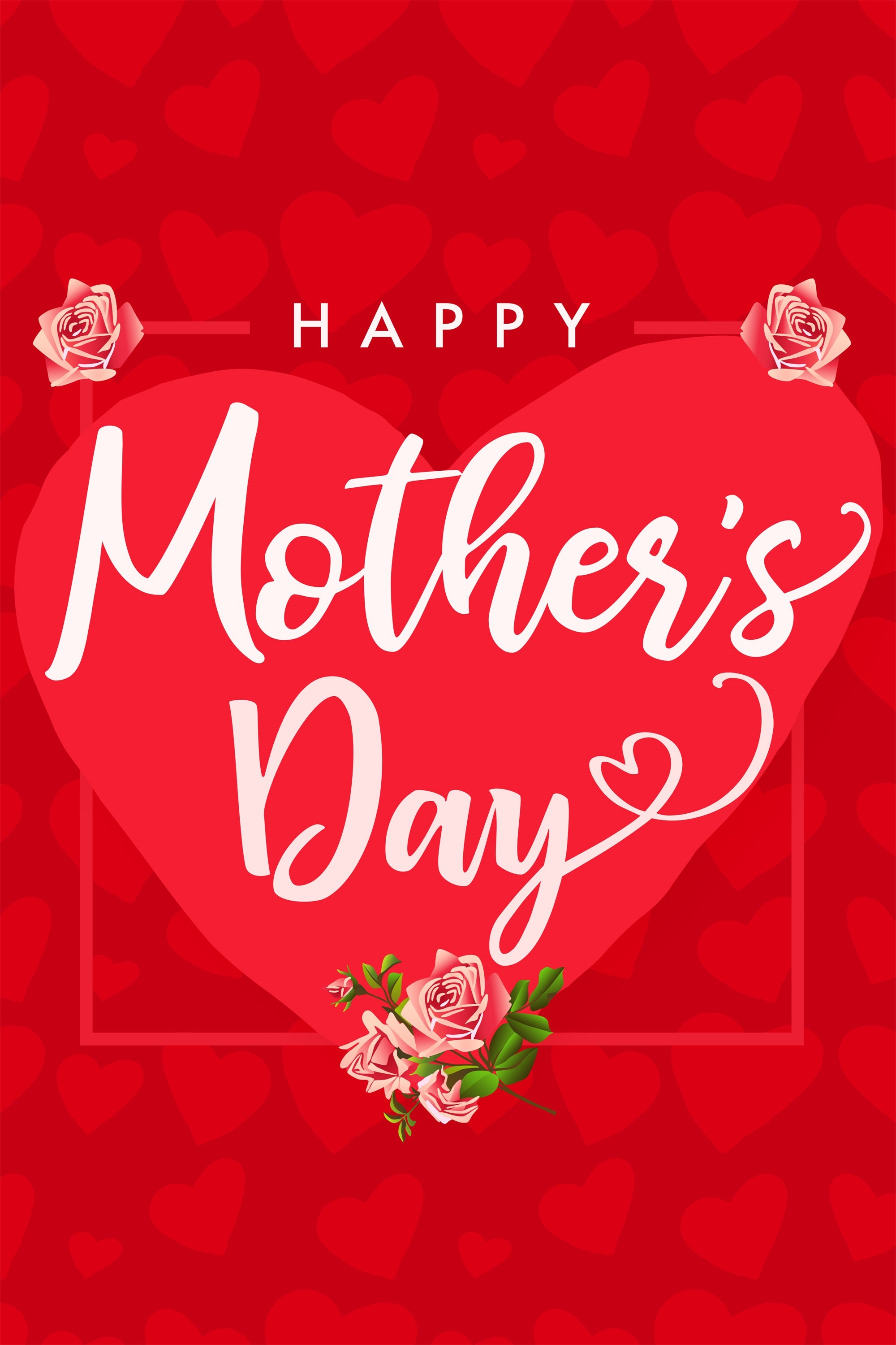 Backdrop For Mothers Day Romantic Red Heart Customized Backdrop GTY3-185