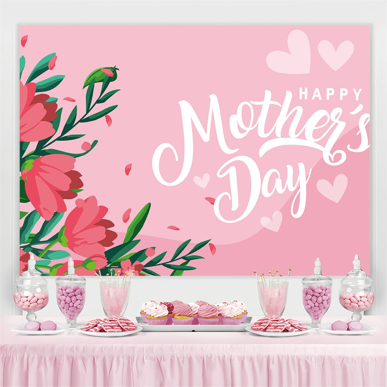 Backdrop Mothers Day Romantic Blossom Custom Backdrop GTY3-188