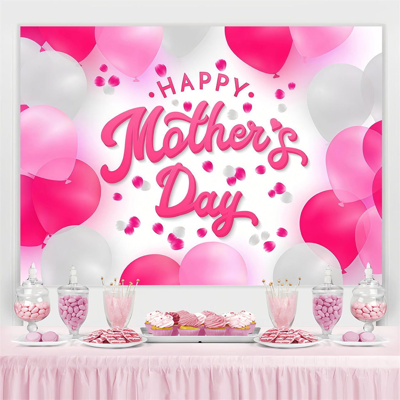 Mother Day Backdrop Floating Balloons Personalized Backdrop GTY3-190