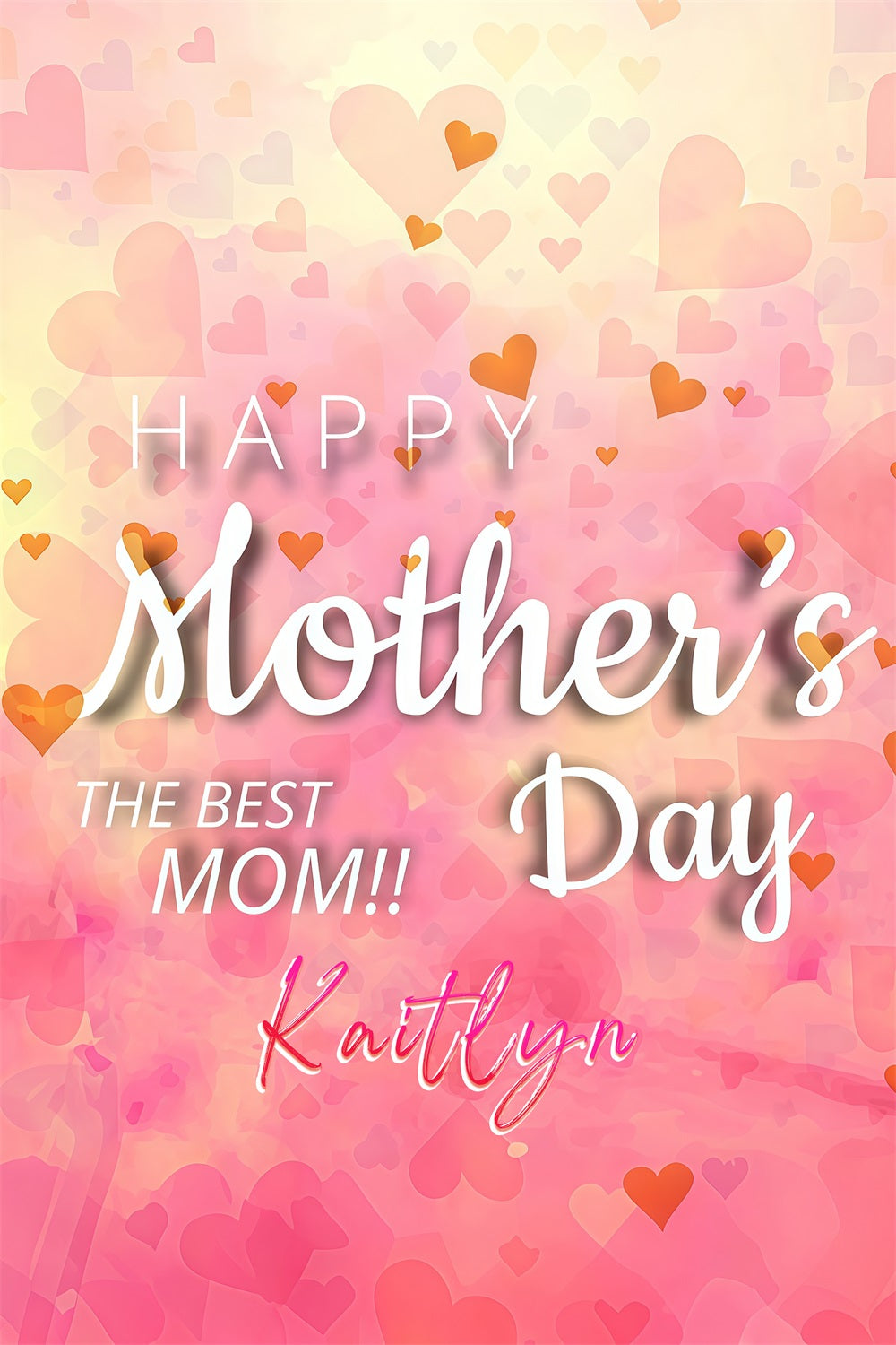 Mothers Day Backdrop Heart Celebration Customized Backdrop GTY3-197