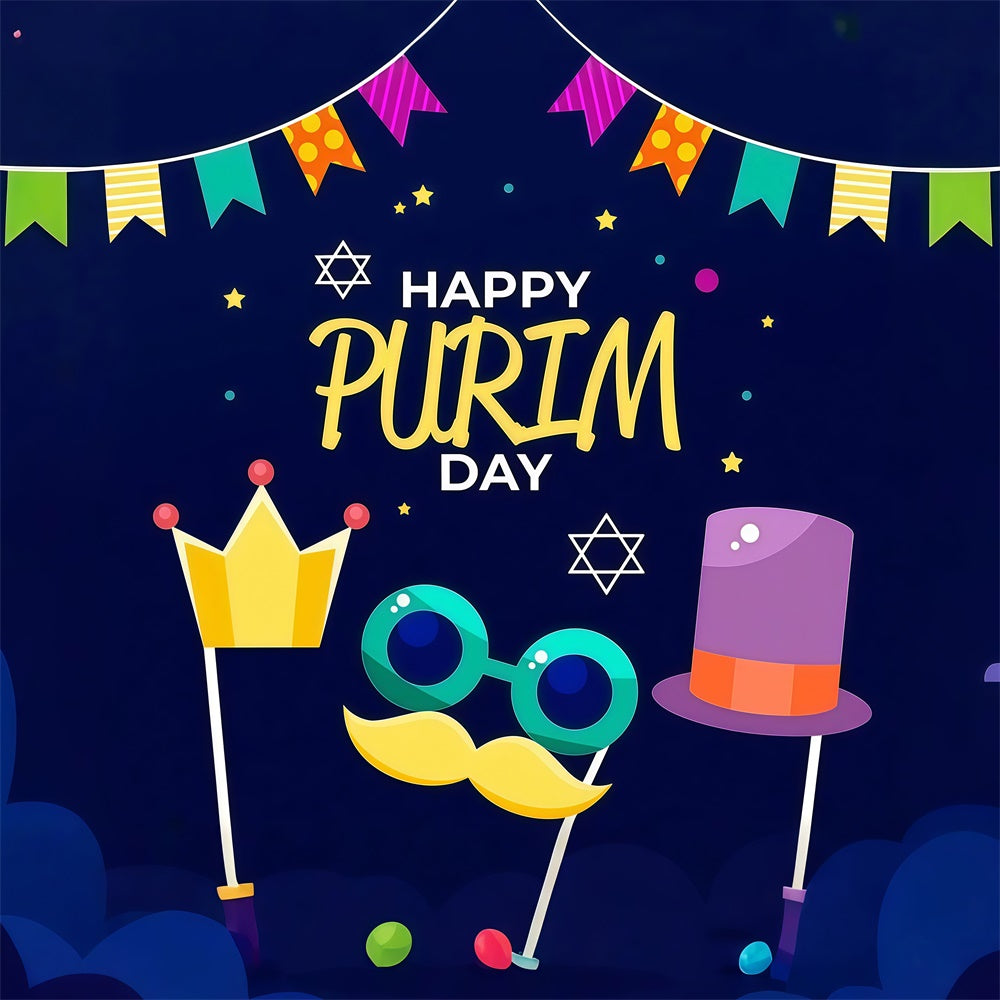 Purim Backdrop Festive Banner Stars Purim Party Backdrop GTY3-20