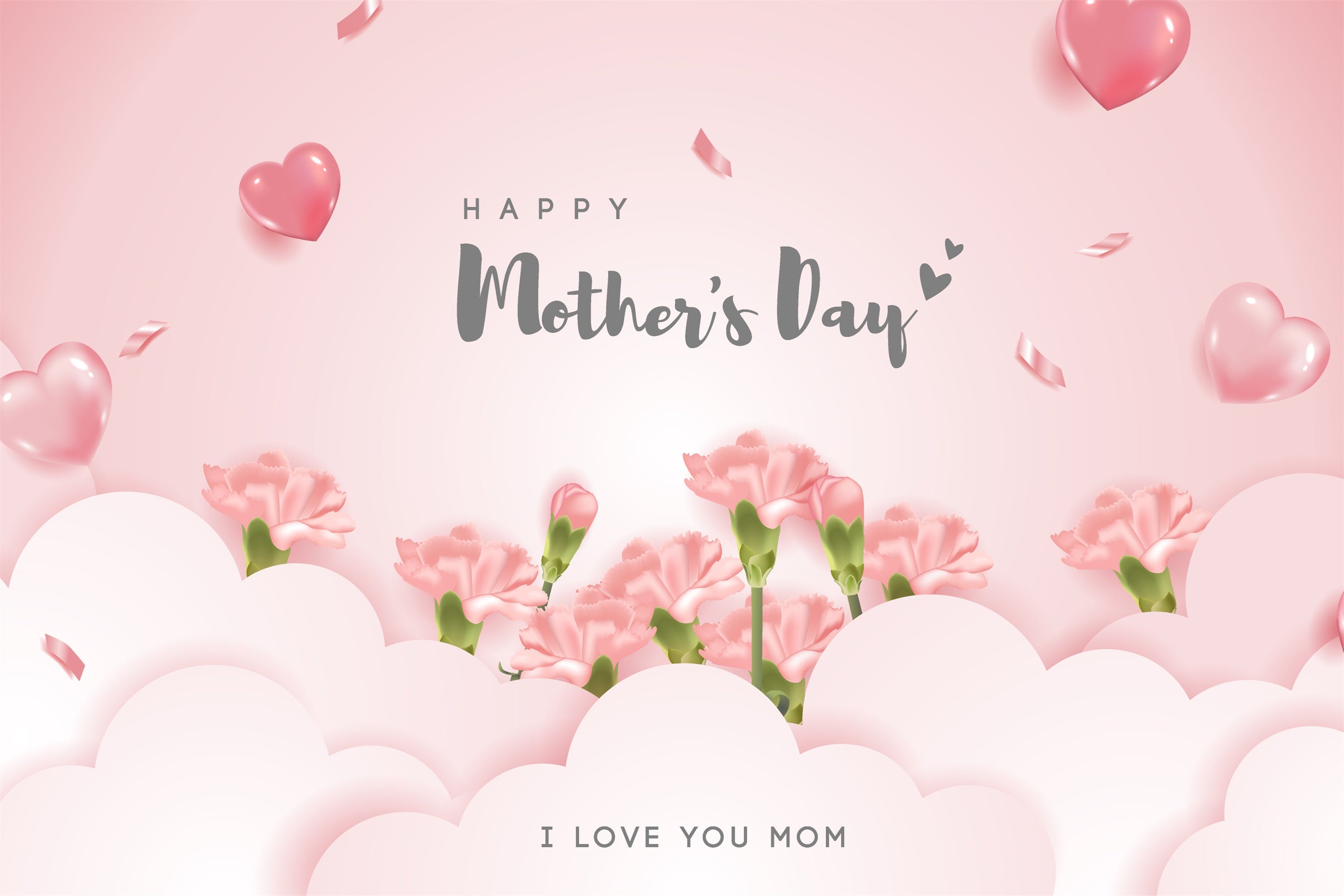 Mother's Day Photo Backdrops Pink Carnation Personalised Backdrop GTY3-203