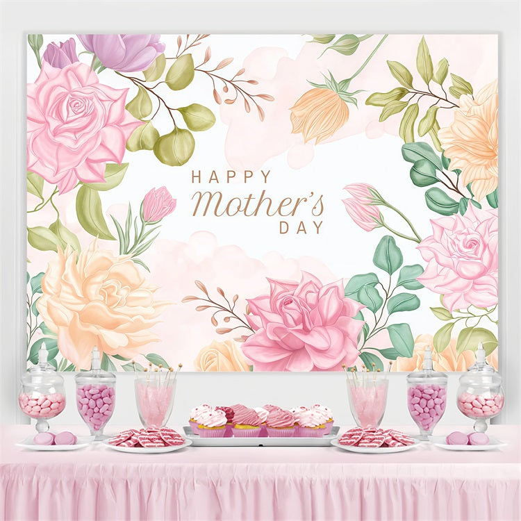 Mother's Day Backdrop Ideas Artistic Watercolor Blossom Custom Backdrop GTY3-204