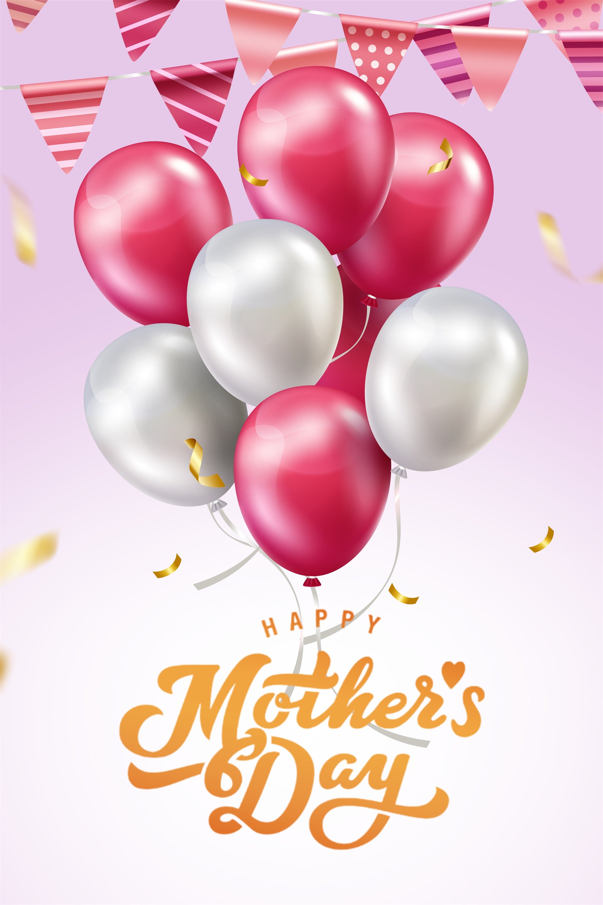Backdrops For Mother's Day Silver Pink Balloon Customized Backdrop GTY3-209