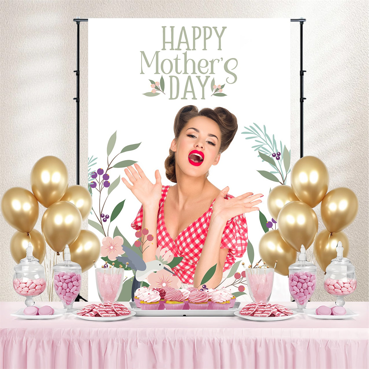 Mothers Day Backdrop Timeless Beauty Personalized Backdrop GTY3-214