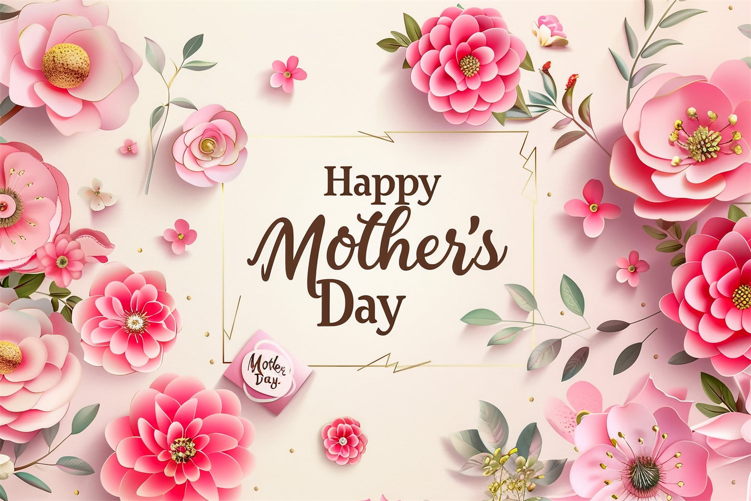 Backdrop For Mothers Day Enchanting Flower Frame Custom Backdrop GTY3-216