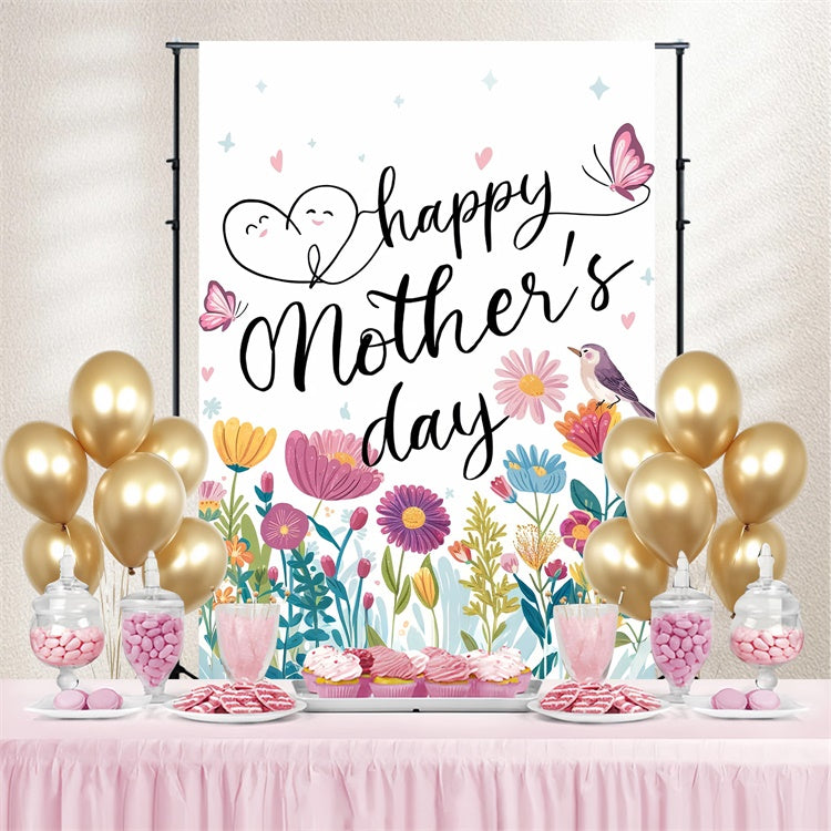 Mothers Day Backdrops Cheerful Wildflower Meadow Custom Backdrop GTY3-219