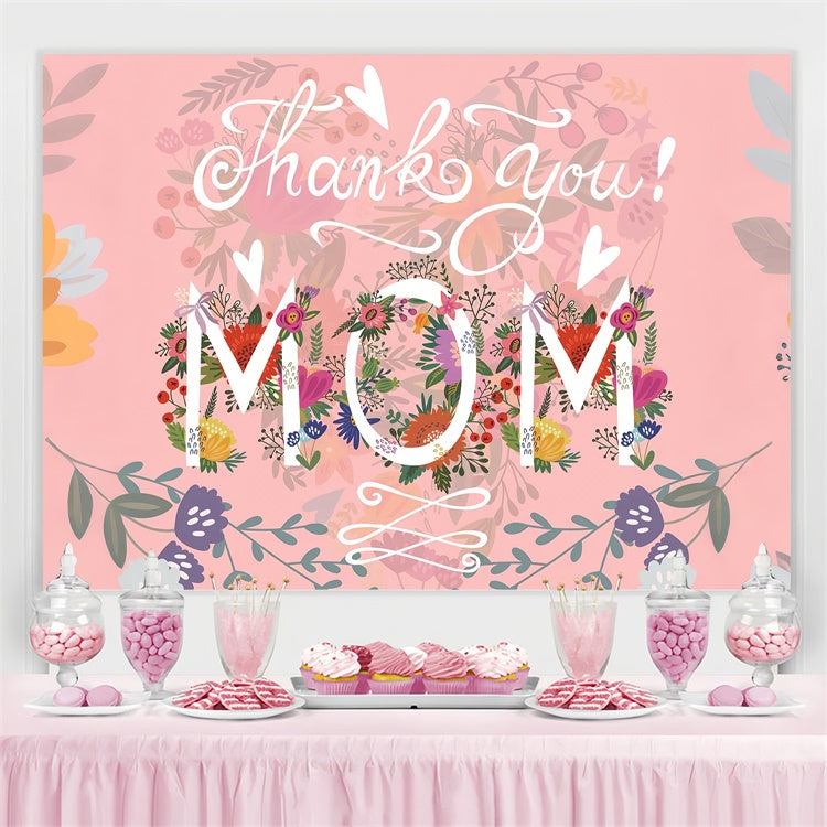 Backdrops For Mother's Day Pastel Floral Gratitude Custom Backdrop GTY3-223
