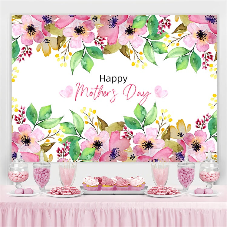 Mothers Day Backdrops Graceful Watercolor Flower Custom Backdrop GTY3-229