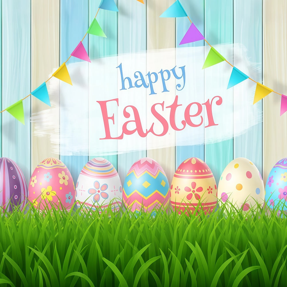 Backdrop Easter Colorful Pastel Egg Banner Backdrop GTY3-239