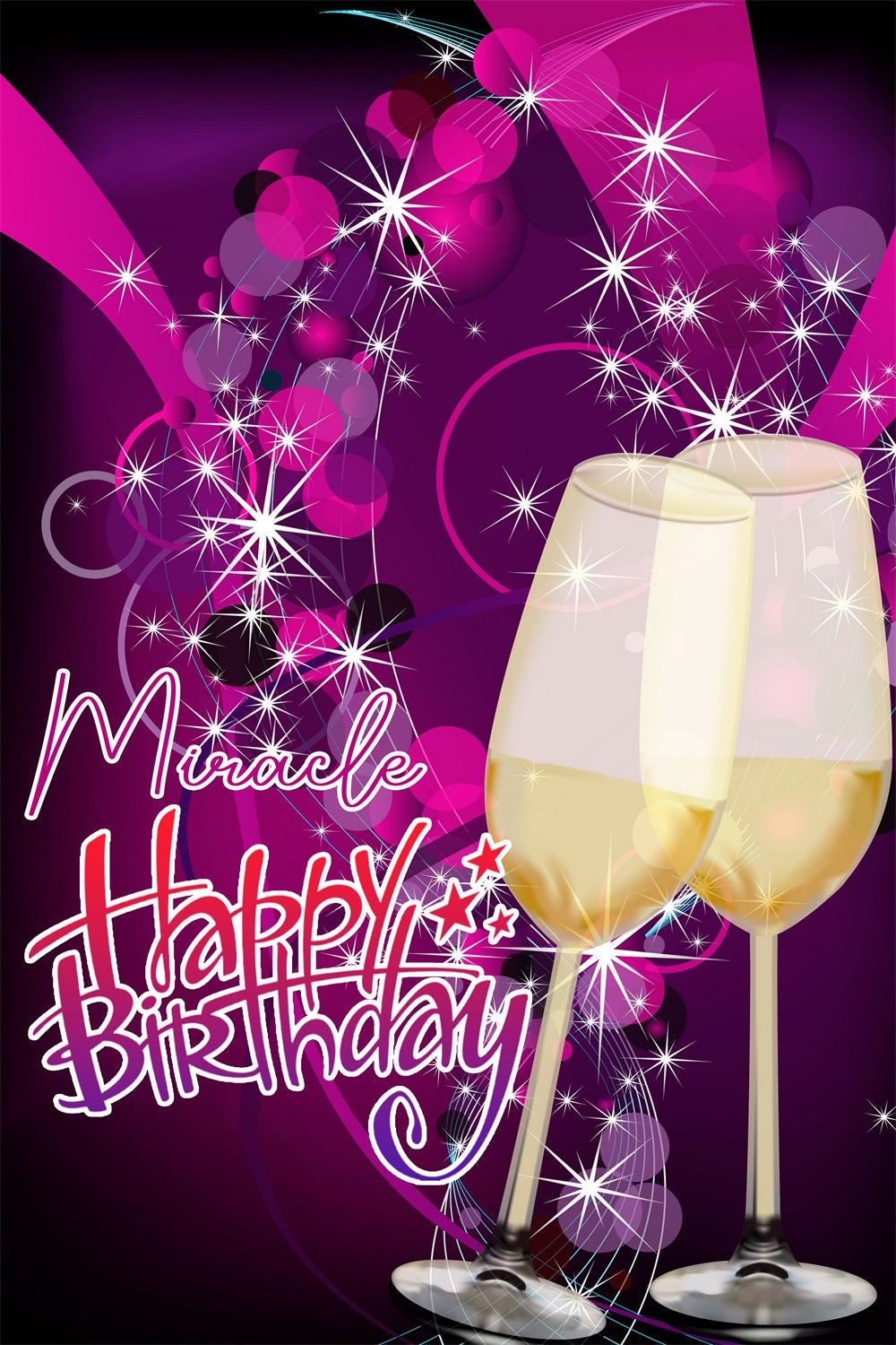 Personalized Backdrop For Birthday Purple Sparkle Toast Party Backdrop GTY3-255