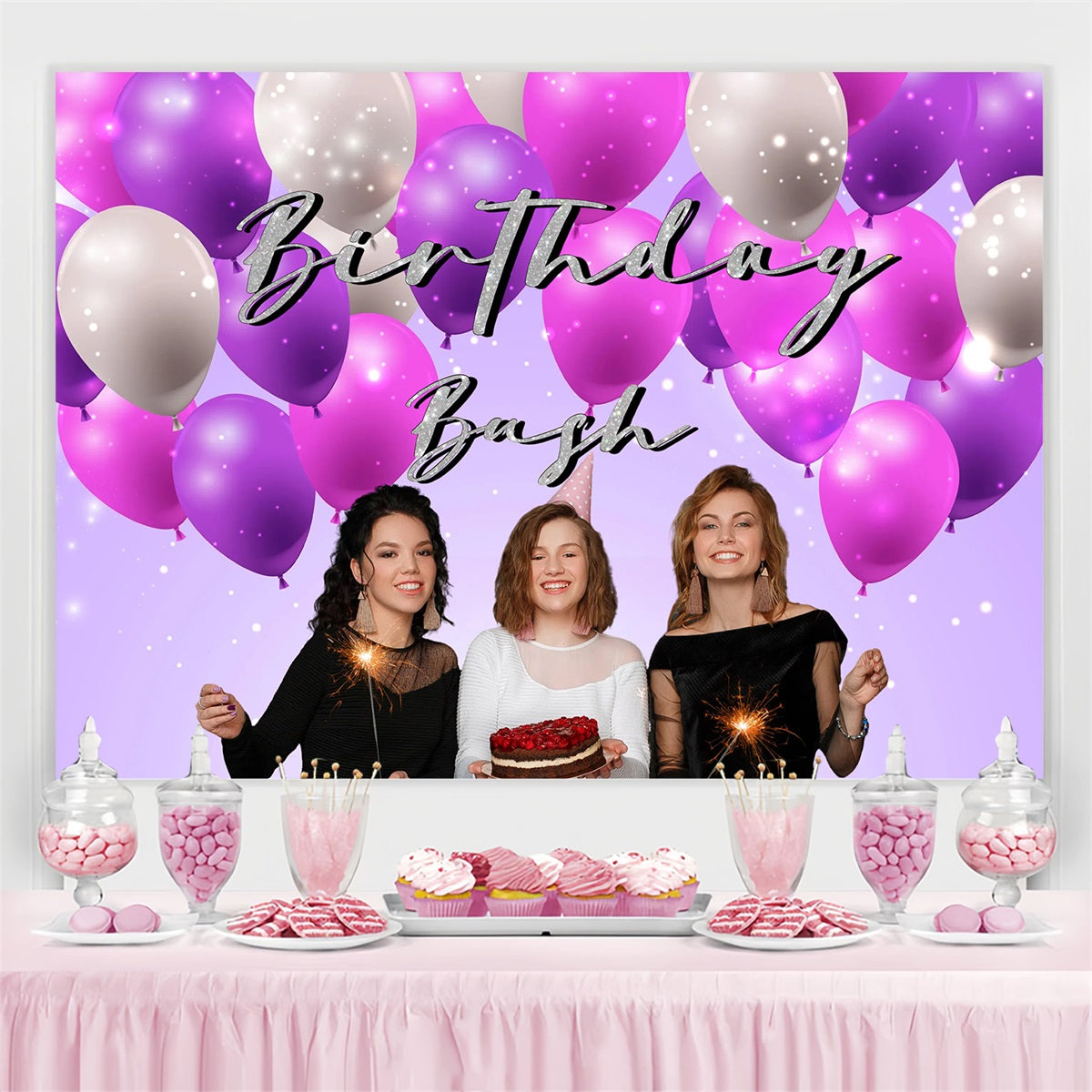 Customize Birthday Backdrop Balloon Party Bash Backdrop GTY3-269