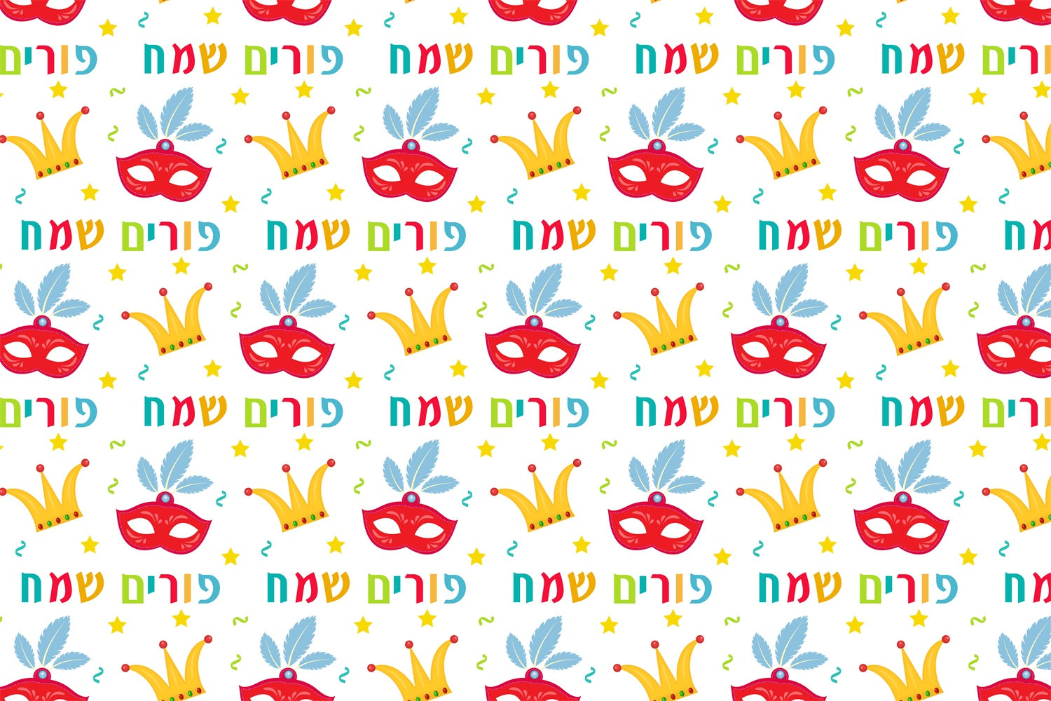Purim Backdrop Holiday Festive Mask Pattern Backdrop GTY3-3