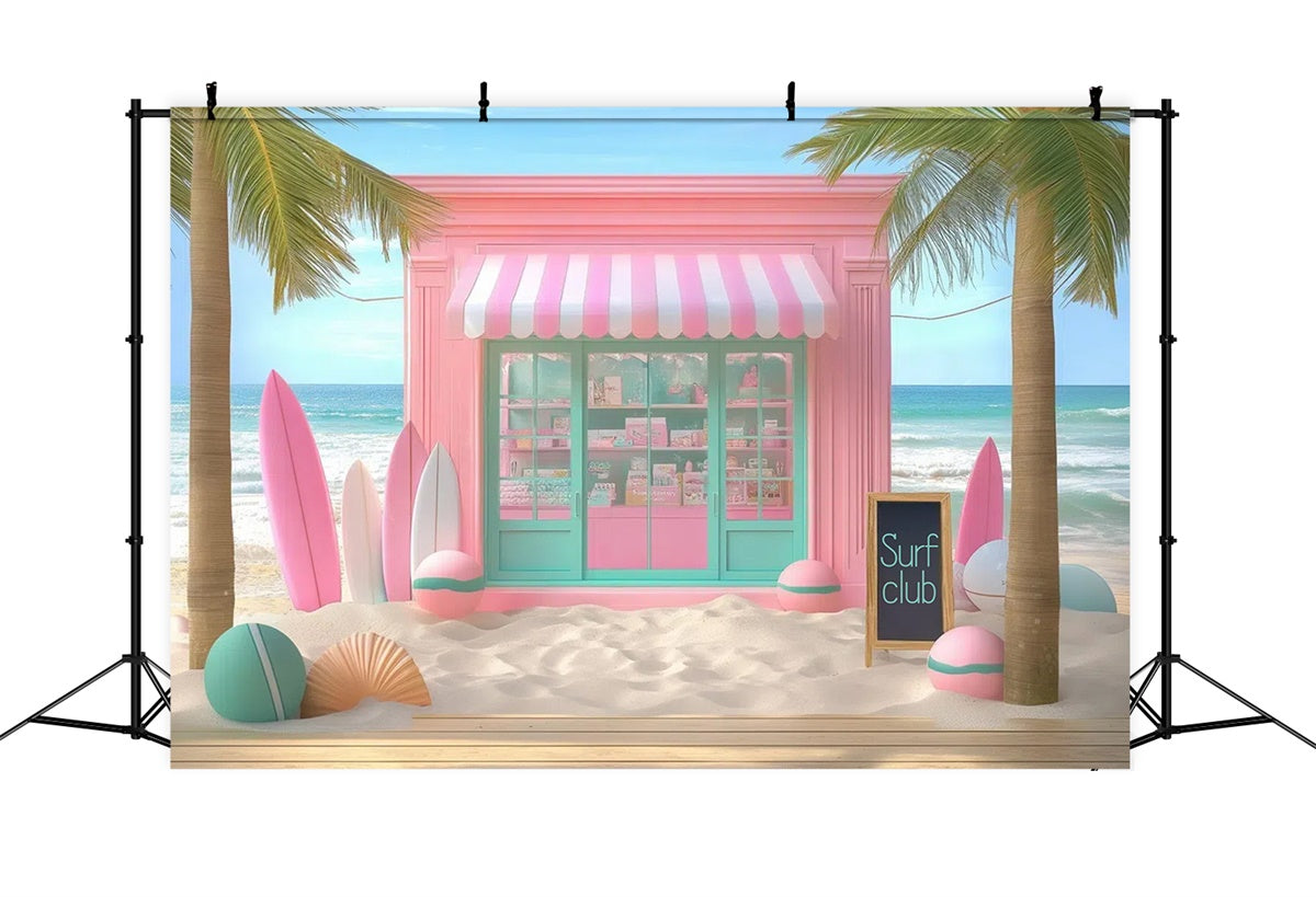 Summer Photo Backdrop Pink Surfboards Beach Shop Backdrop GTY3-313