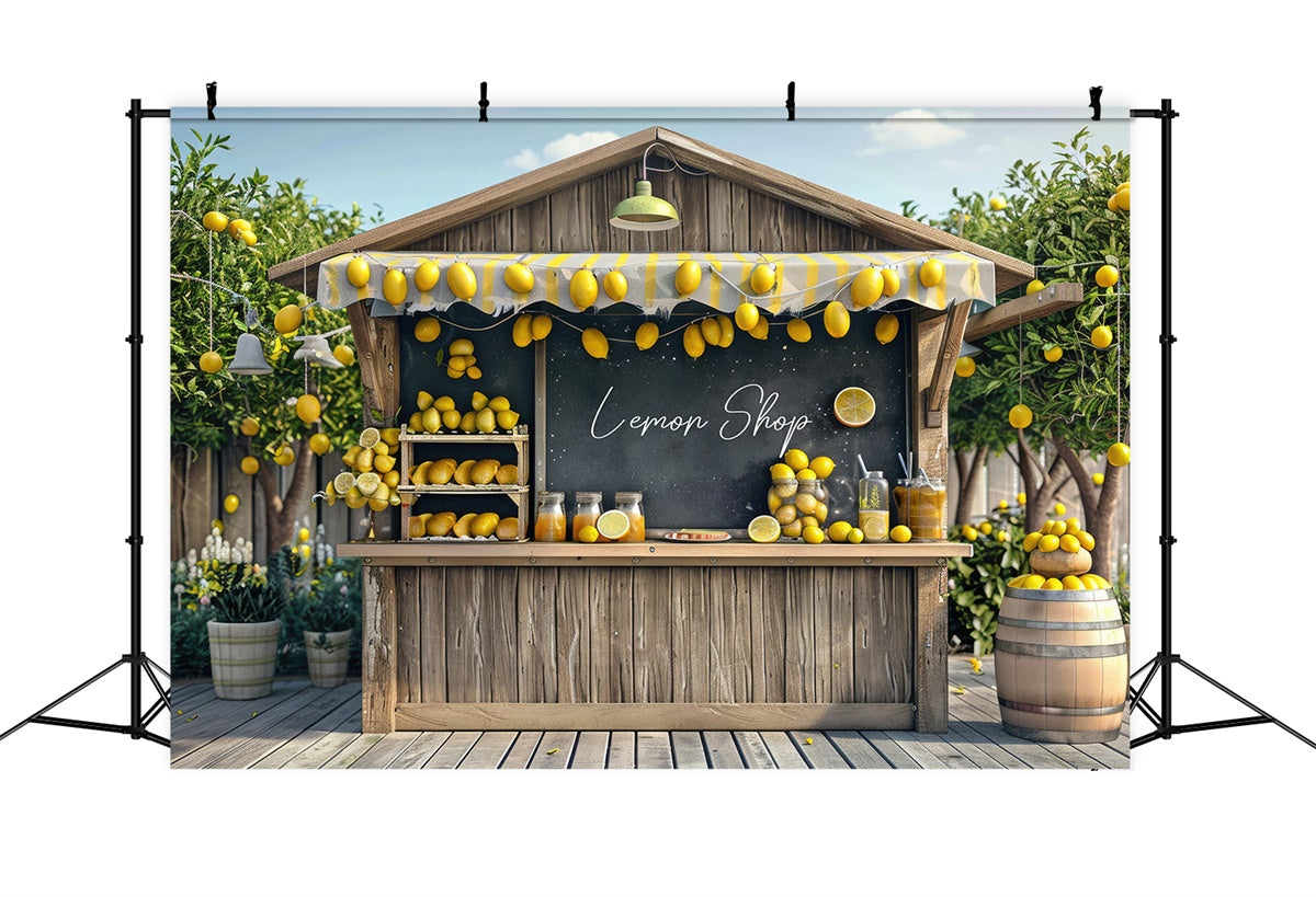 Lemon Backdrop Rustic Lemon Juice Market Summer Backdrop GTY3-408