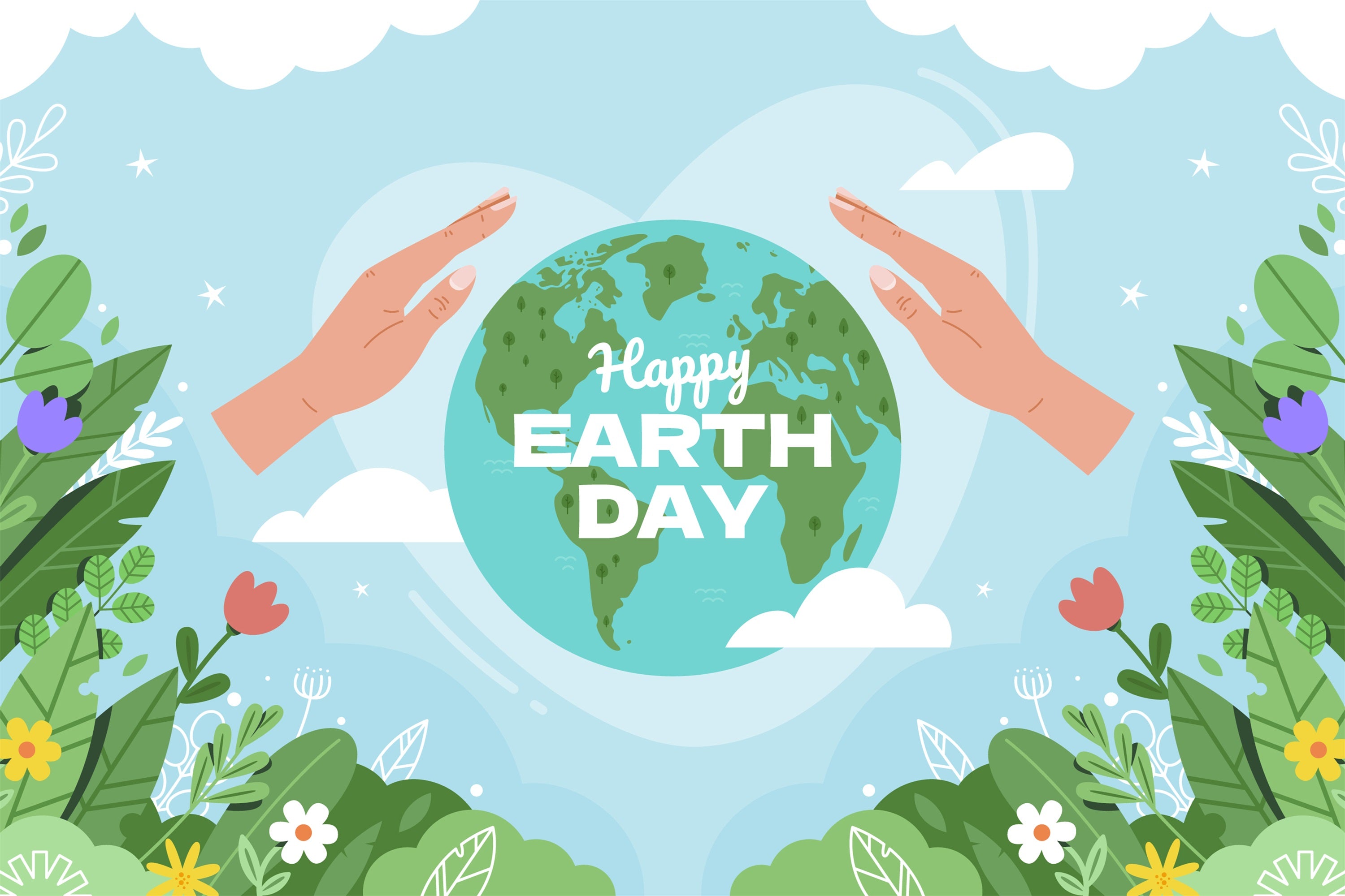 Happy Earth Day Backdrop Earth Care Nature Theme Backdrop GTY3-48