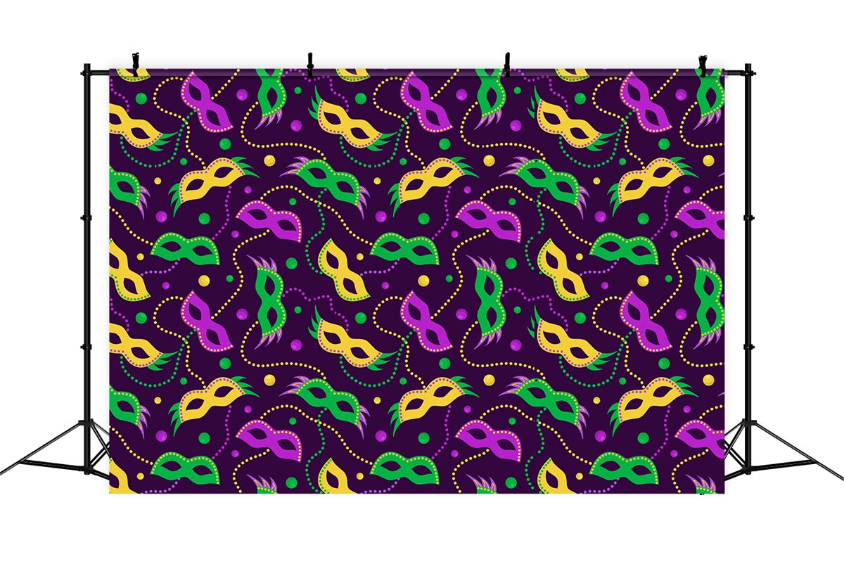 Purim Backdrop Purple Masquerade Purim Party Backdrop GTY3-5