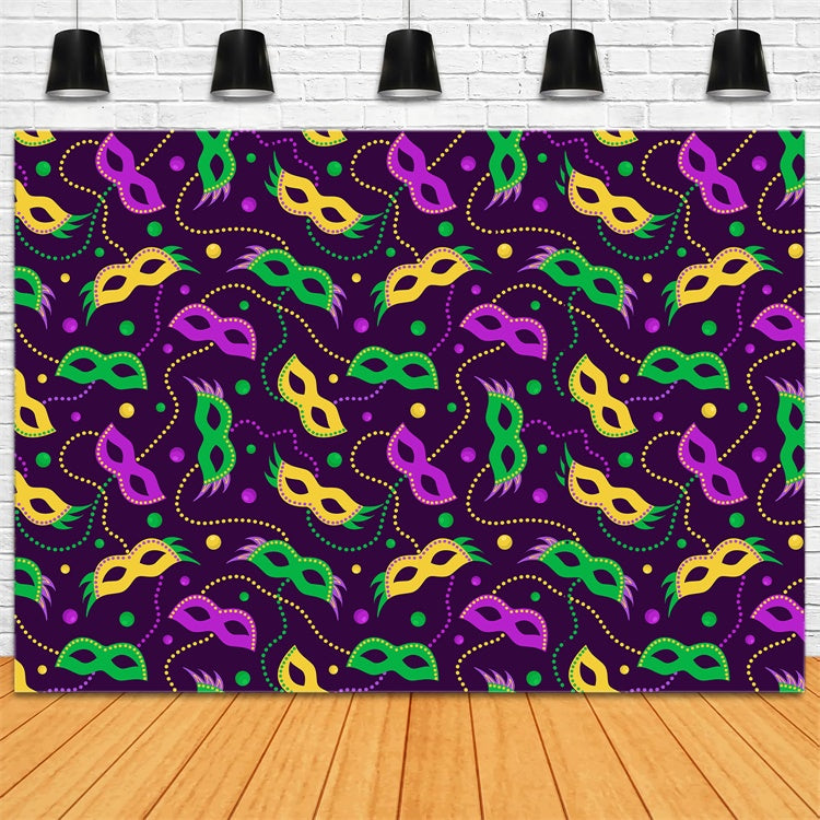 Purim Backdrop Purple Masquerade Purim Party Backdrop GTY3-5