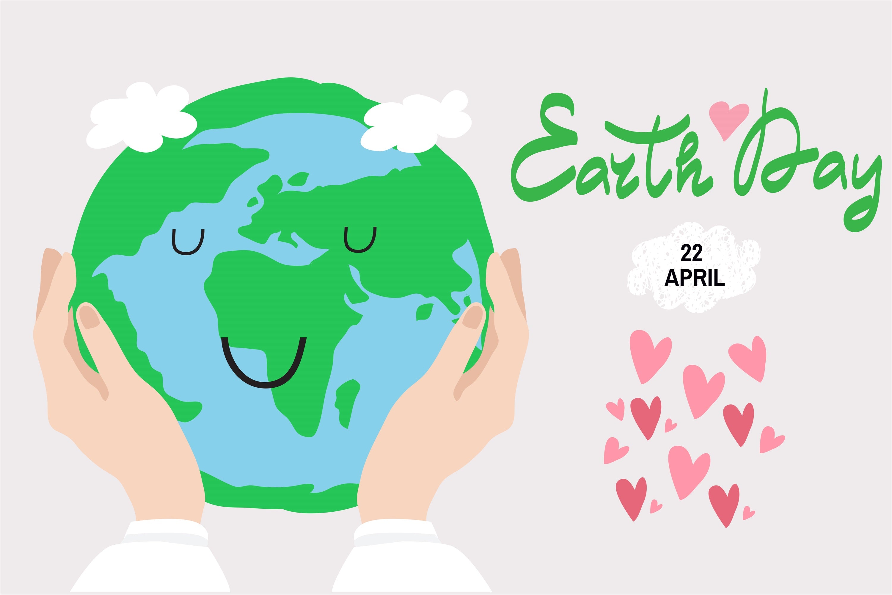 Happy Earth Day Backdrop Green Earth Love Theme Backdrop GTY3-55
