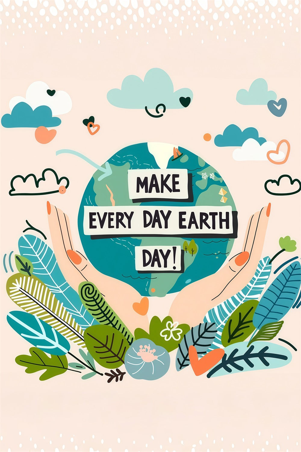 Happy Earth Day Backdrop Make Every Day Earth Day Backdrop GTY3-65