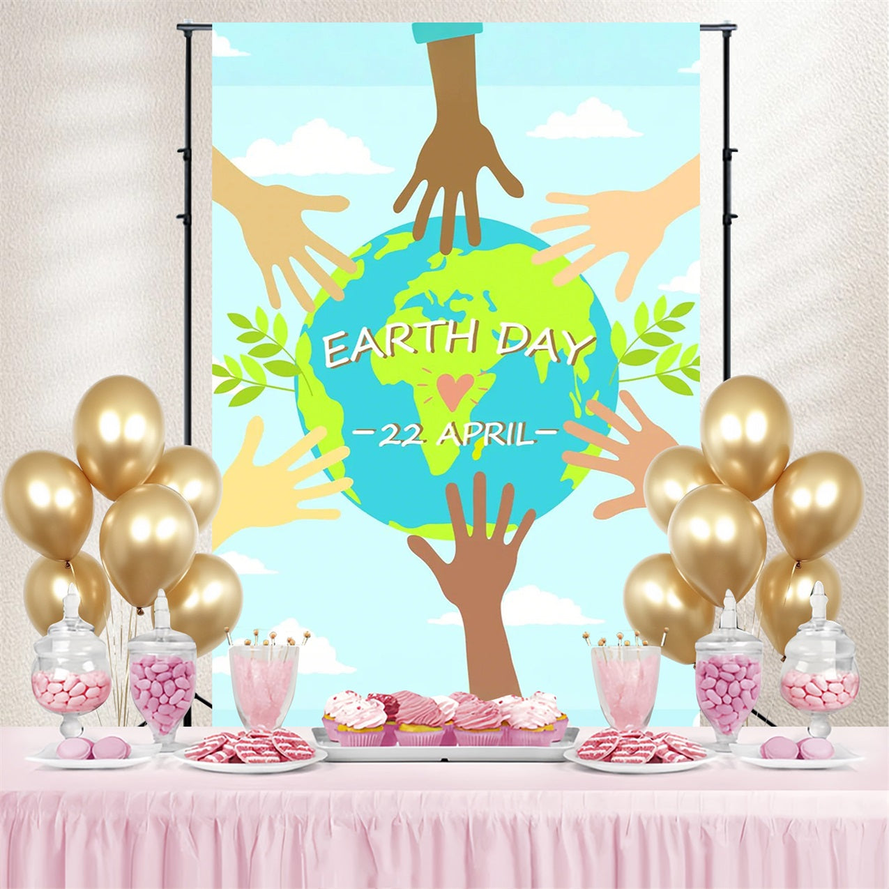 Happy Earth Day Backdrop Save the Planet Unity Backdrop GTY3-76
