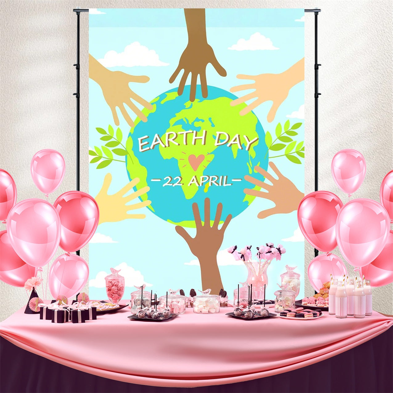 Happy Earth Day Backdrop Save the Planet Unity Backdrop GTY3-76