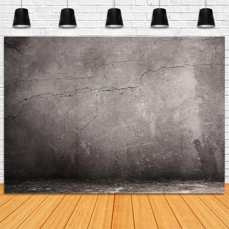 Grey Photo Backdrop Cracked Concrete Rustic Gray Backdrop GTY3-77