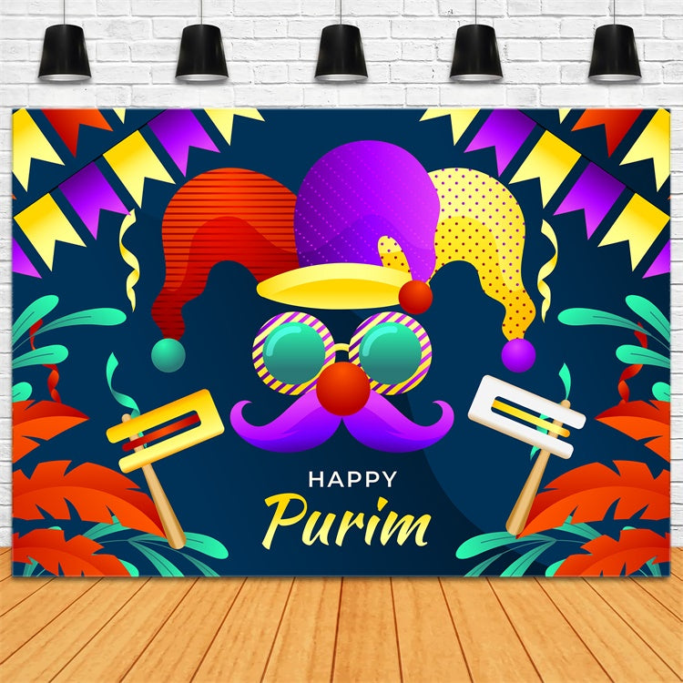 Purim Backdrop Purim Night Mask Hat Backdrop GTY3-8