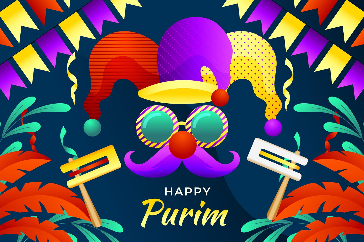 Purim Backdrop Purim Night Mask Hat Backdrop GTY3-8