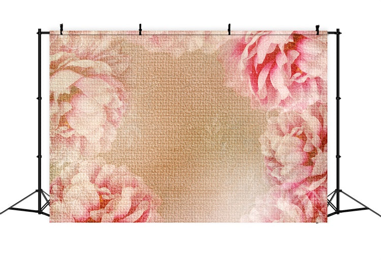 Portrait Backdrops Vintage Floral Canvas Beige Backdrop GTY3-82