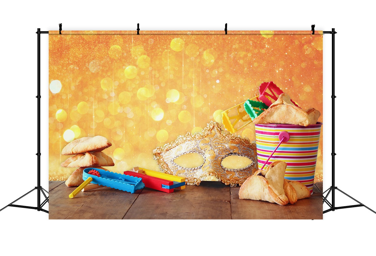 Purim Backdrop Glittering Cookie Toys Decor Backdrop GTY3-9