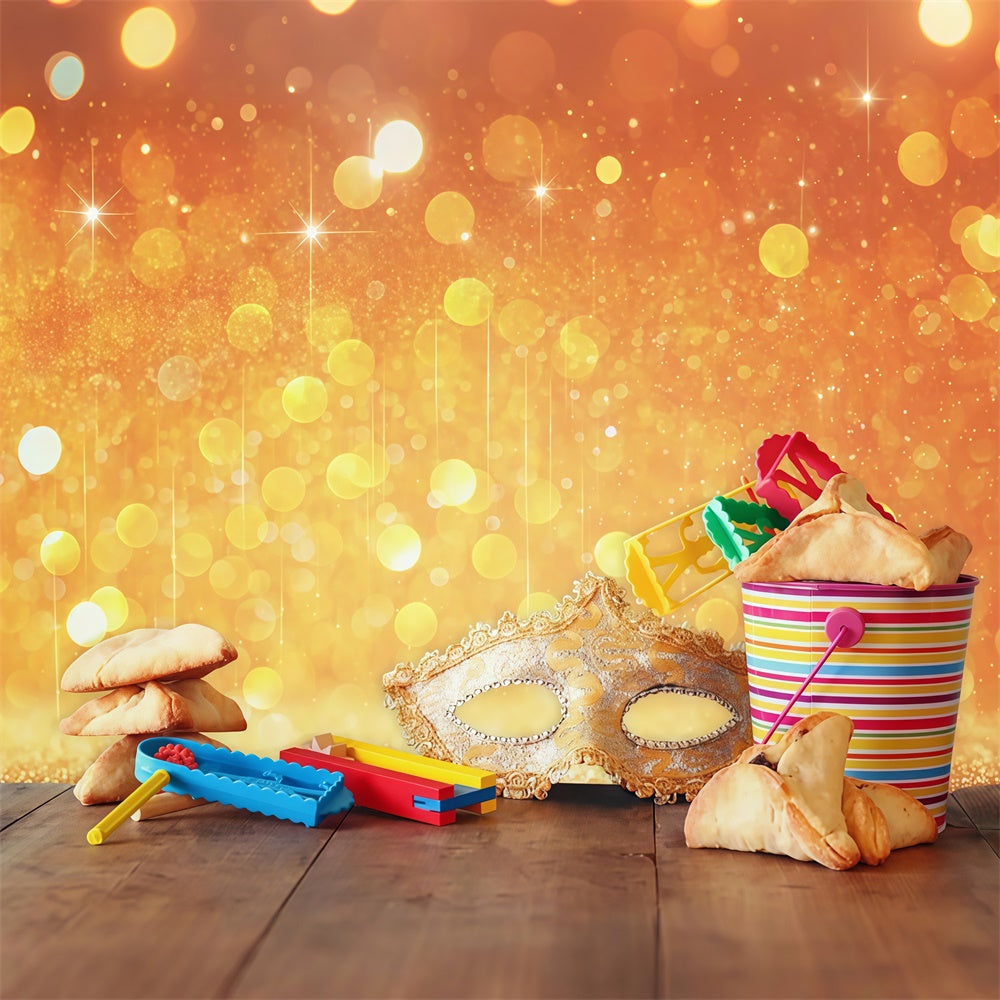Purim Backdrop Glittering Cookie Toys Decor Backdrop GTY3-9
