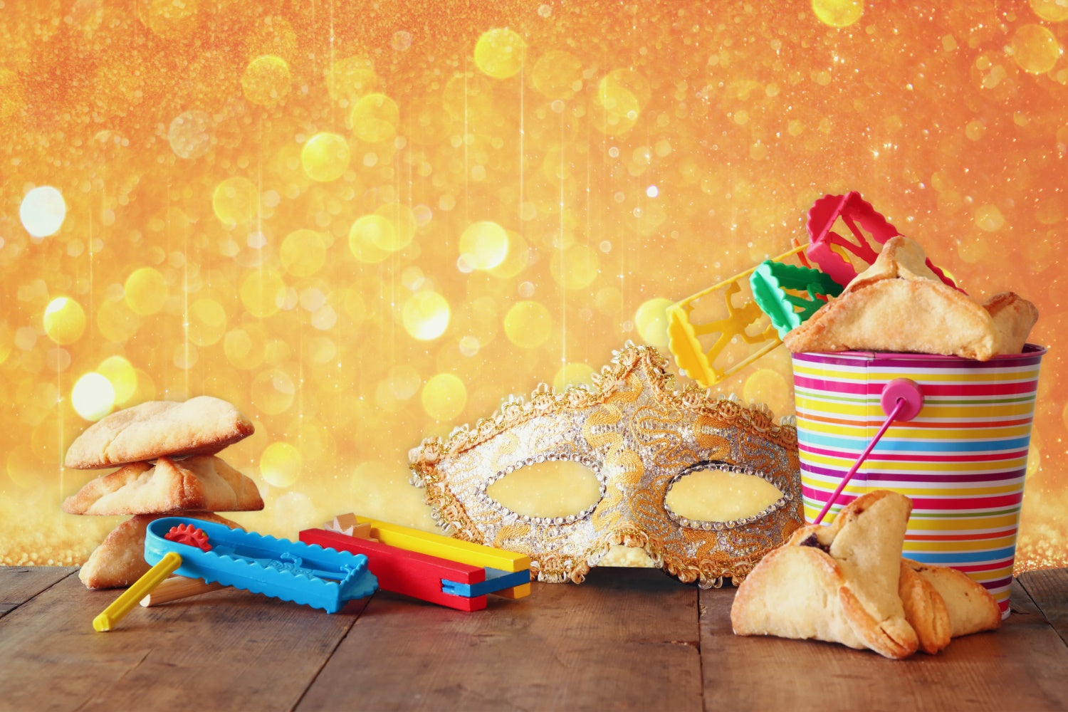 Purim Backdrop Glittering Cookie Toys Decor Backdrop GTY3-9