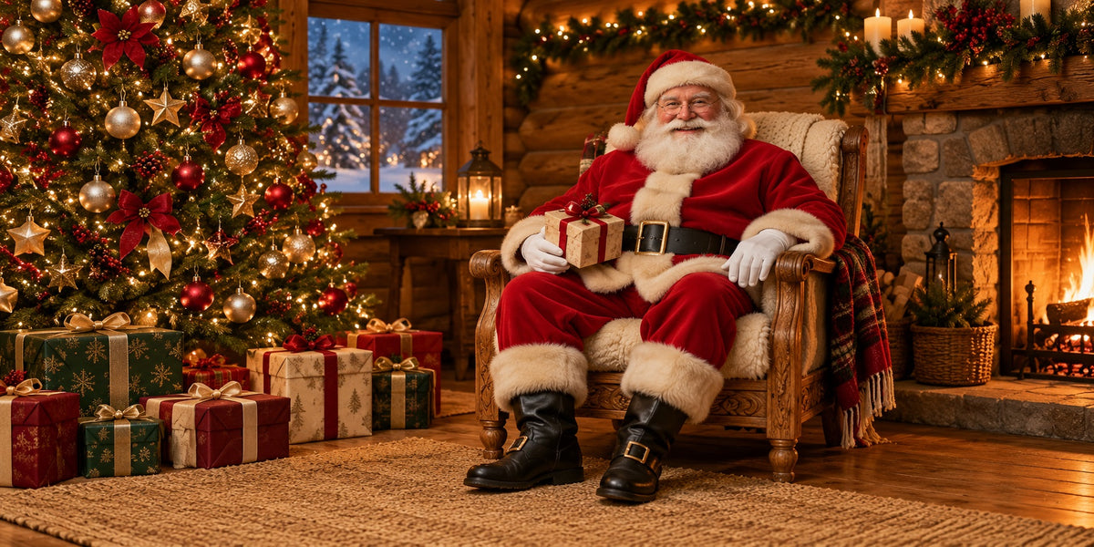 Santa Fireplace Christmas Garage Door Cover Rustic Gift Tree Christmas Garage Door Decoration HQ610-122-2 Car