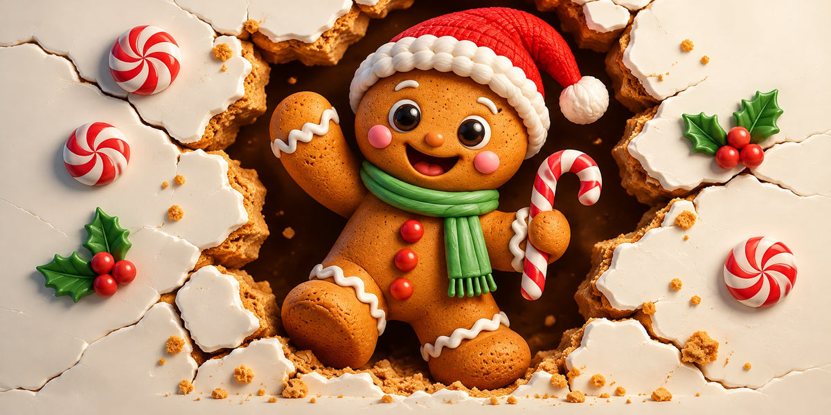 Gingerbread Christmas Garage Door Cover Holiday Candy Cane Outdoor Christmas Garage Door Cover HQ610-126-2 Car